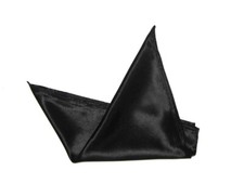 Eksel Pocket Square Black Silk Blend Men's