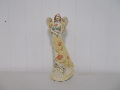 AS313 Mia Flora Angel Star Figurine Nature's Blessings Blooming Wishes Yellow 