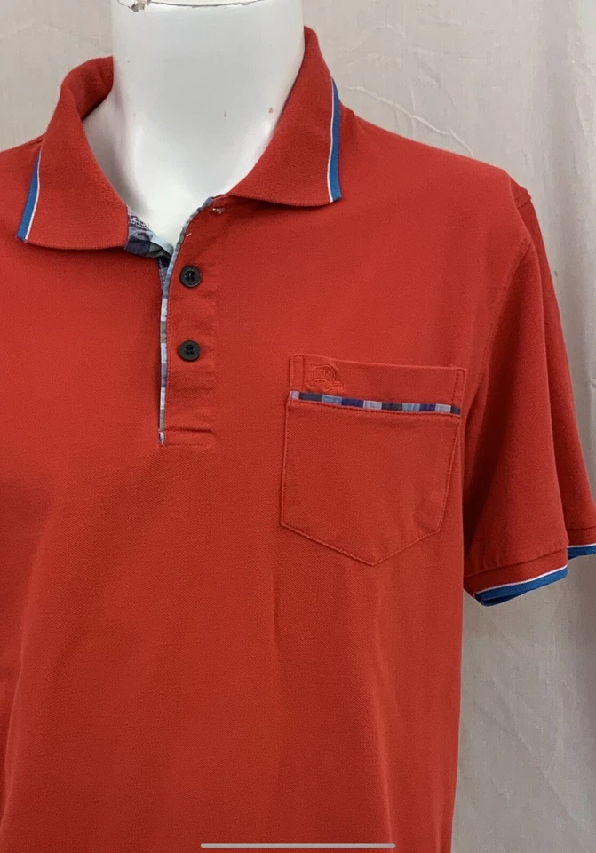 Camisa Polo Old Taylor L Roja Manga Corta 100% Algodón YGI Y1-729 Foto 3 de 4