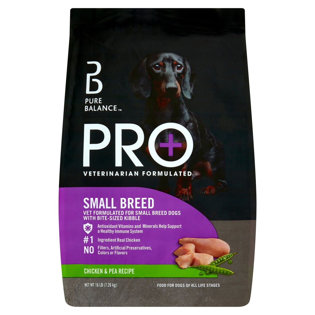 Pure Balance Pro+Small Breed Chicken Pea Recipe Dry Dog Food 16