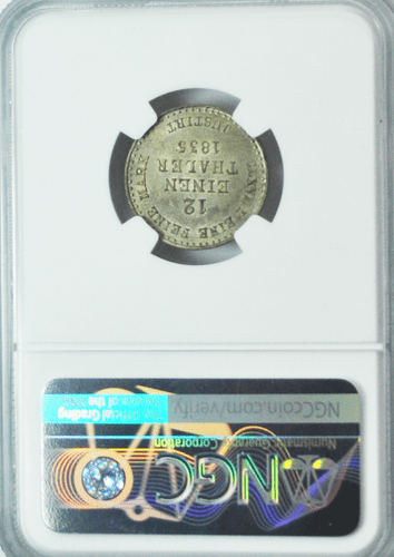1835 B German States Hannover 1/12 Thaler Silver Coin KM# 159 NGC MS64 Top Pop - Picture 2 of 2