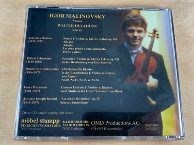 Igor Malinovsky Violinist - Brahms Schumann Waxmann Bazzini Audio