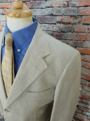 NWOT The J Peterman Co 40L Beige 3 Button LINEN COTTON Sport Coat Blazer Jacket - Picture 3 of 8