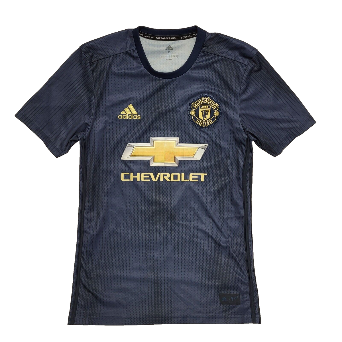 タグ付き！Manchester United  CHEVROLET Adidas Chevrolet Manchester Utd FC No 1 Ini Blue Football Shirt Uk