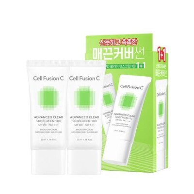 Cell Fusion C Advanced Clear Sunscreen 100 SPF 50+/PA++++ 35ml x 2ea K-Beauty