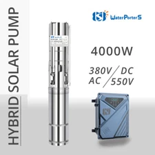 4" AC/DC Deep Bore Well Solar Water Pump 4kw 5.5HP Submersible 3-Phase 380V 22m3
