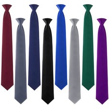 8 Pcs Men's Clip On Ties 20 Inches Pretied Neckties for Office School Uniforms