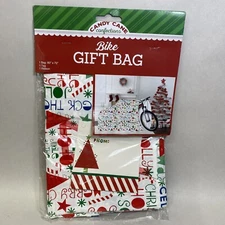 Jumbo 72"x60" White Gift Bag With Cards And Tags - Giant Bike Bag Christmas