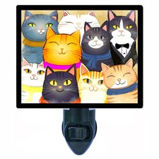 Cats Decorative Photo Night Light, Cat Faces, Pets, Animals