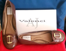 AJ VALENCI Shoes Womens 10 W Wide Loafer Flats Slip On Brown/COCOA