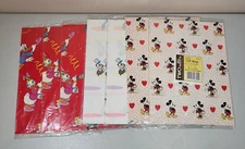 Lot of 7 Gift Wrap Wrapping Paper Sheets Disney Mickey Mouse Pluto