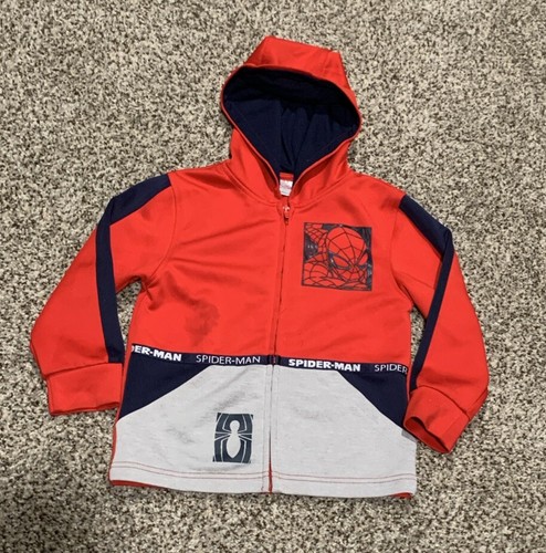 Marvel Spiderman Track Jacket Zip-Up With Hood Boys Size 4T Polyester - Picture 5 of 16