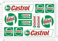 Castrol Oils Honda Racing Sponsor Motorcycle Car Decals Laminated Stickers Set