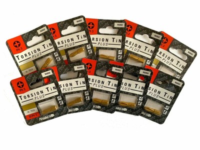 10 Piranha X62032 PH3 Slotted Hi-Tech Torsion Titanium Plus Screwdriver Bits