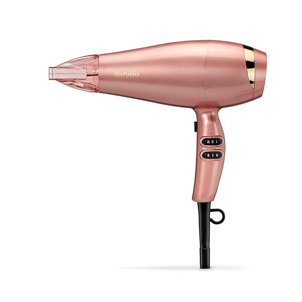 BaByliss Rose Gold 2100W Hair Dryer, Ionic, Lightweight, 5336U