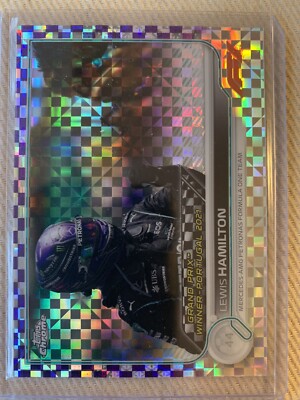 2022 Topps Chrome F1 #153 Lewis Hamilton Purple Checkered Flag Refractor #/199