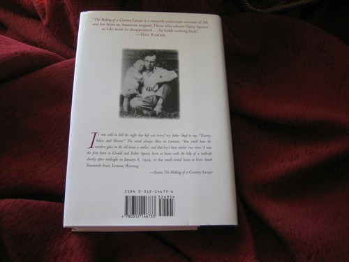 THE MAKING OF A COUNTRY LAWYER by Gerry Spence (HARDBACK EDITION) 1st/1st Signed - Picture 3 of 7