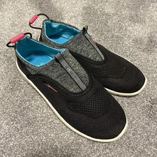 Speedo Water Shoes Youth 2 3 Black Closed Toe Surf Walker Large Girls Euc