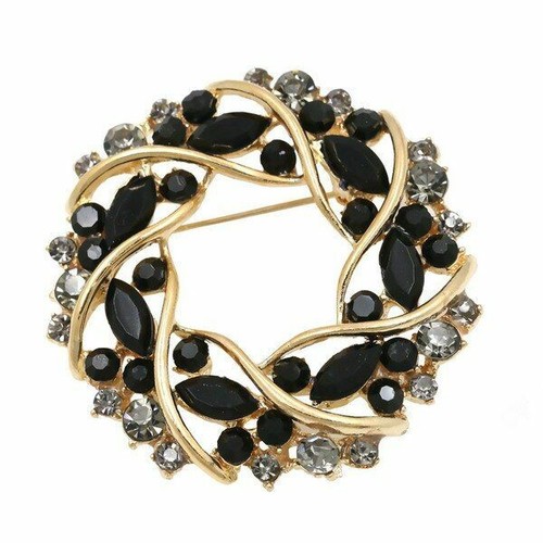 Flower Garland Brooch Pin Crystal Rhinestone Dress Pins Brooches Women's Jewelry - Picture 13 of 18