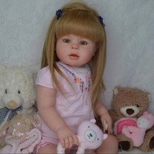 28inch Already Finished Reborn Baby Doll Toddler Girl Rooted Hair Handmade Gift