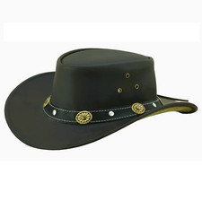 Real Leather Western Hat Cowboy/ cowgirl style Matt Finished Leather Hat