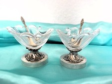Antike Gew&uuml;rzschalen, Salz und Pfefferschalen Fu&szlig; 950 Silber