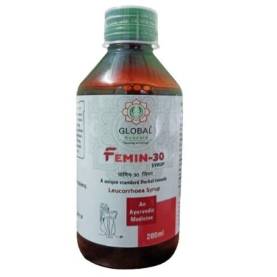 Global Ayucare Femin-30 Syrup 200 ml for Excessive White Discharge | FREE SHIP