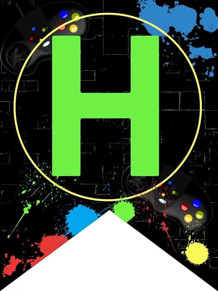 Banner de cumpleaños para juegos + globos controladores de videojuegos + globos de aluminio para juegos Foto 3 de 4