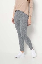 Susan Graver Weekend Heather Jersey Knit Leggings Black