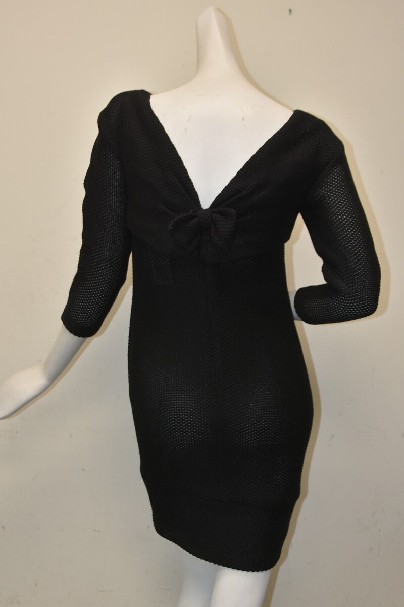 $3800 NEW Chanel Black Subtle Sparkle Dress Bow Lined SILK V $3800 NEW Chanel Black Subtle Sparkle Dress Bow Lined SILK V
