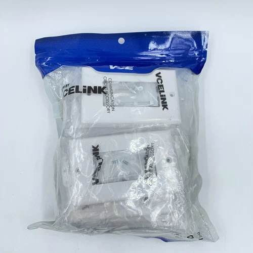 10 Pack VCE Brush Wall Plate White 1 Gang Cable Entry Face Plate