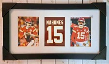 NFL Football Kanas City Chiefs Patrick Mahomes  Glass Front & framed 12in x 22in