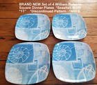 NIB Set of 4 William Roberts Square Dinner Plates *Seashell *Discontinued  *11" — photo 1