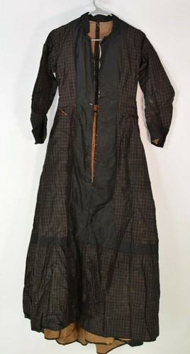 Victorian 1860's Black Fancy Silk Dress / Gown -