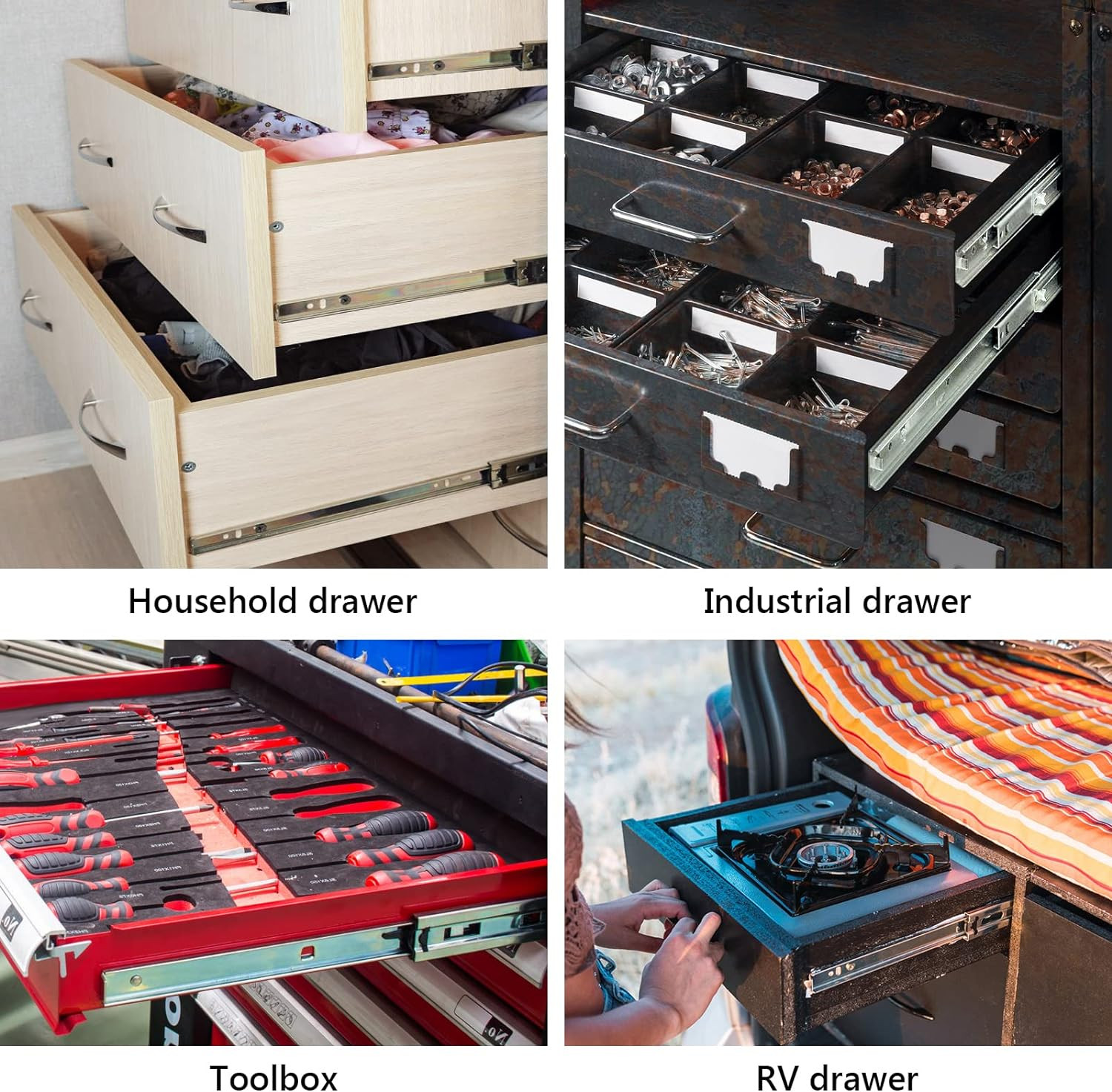 18 Inch Drawer Slides,  Soft Close Drawer Slide Glides Ball Bearing Full Extensi