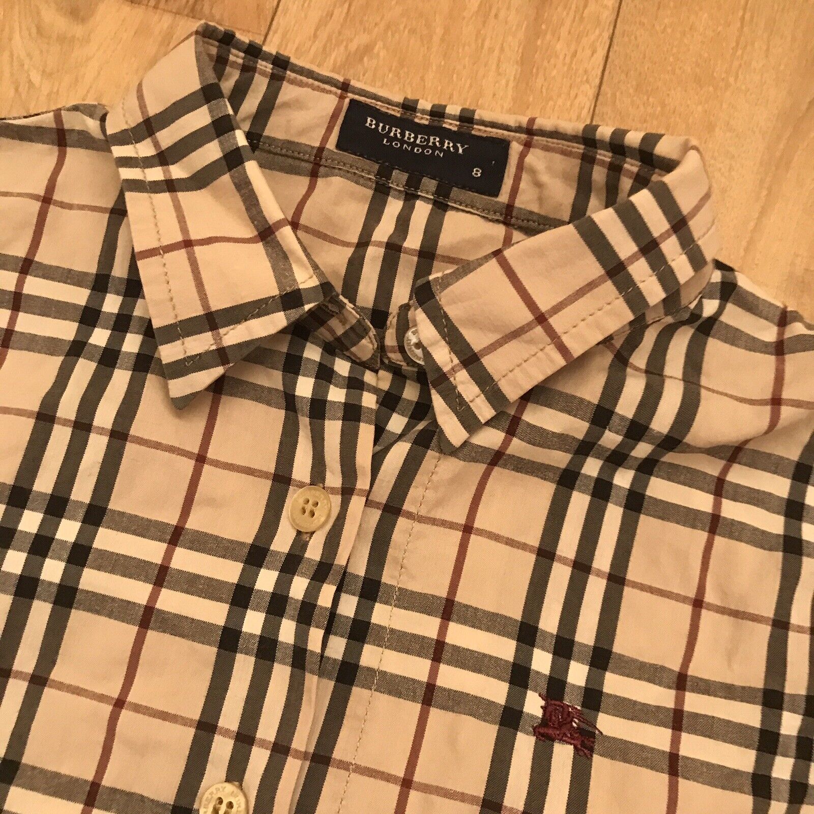 AUTHENTIC BURBERRY london Shirt Nova Check kids girls Children beige size 8  year | eBay