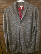 Cat Jack Boys Size 16 Gray Knit Cardigan V-Neck Button Pockets Sweater