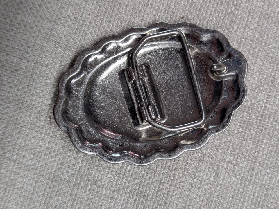 vintage style SOUTHWESTERN belt buckle NATIVE AMERICAN chrome turquoise INDIAN - Image 2 of 3