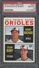 2013 Topps Heritage #201 Manny Machado Dylan Bundy RC Rookie Gem Mint PSA 10