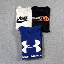 Nike Under Armour Sz M Youth Boys Kids ACTIVE Lot of 3 Outfit Tees Hoodie
