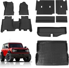 Ford Bronco 4 Door 2021-2026 Floor Mats Cargo Liner All Weather 9pc Set