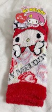 Sanrio, My Melody Floral Soft and Fuzzy Ankle Socks, Size 22-24 cm or US 6