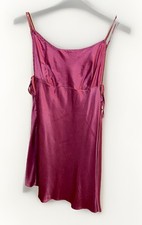 Victoria s Secret Silk Slip Dress Pink Side Tie Y2K Satin Lingerie Small
