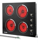 New ListingElectric Cooktop - 4 Burner Built-in Glass Ceramic Stovetop 6000W, 220-240V.