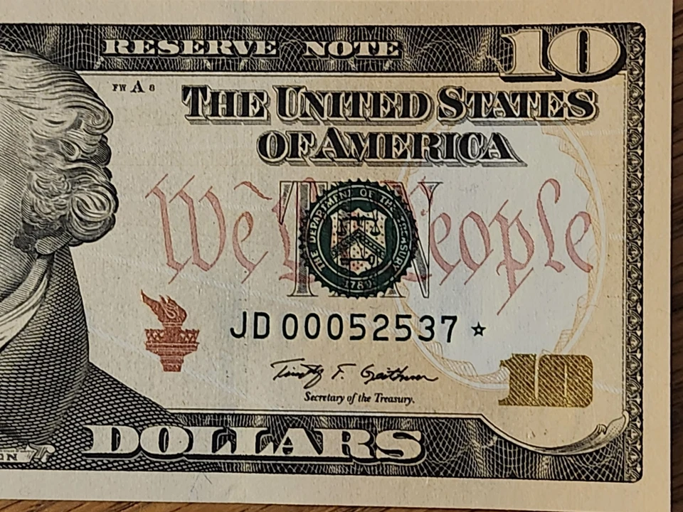 2009 $10 "STAR NOTE" UNC/GEM CLEVLAND DISTRICT JD00052537* 2 OF 3 CONS SER NUM - Image 4 of 4