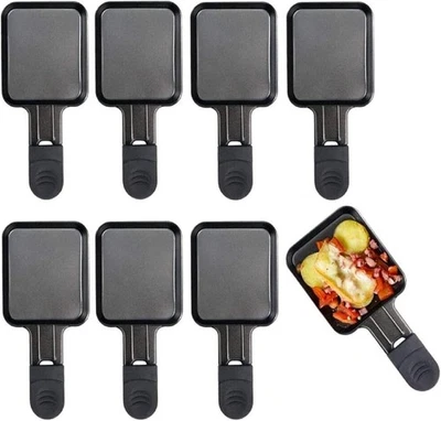 HENGBO 8x Raclette Pfännchen Ersatz Mini Pfännchen Edelstahl Antihaftbeschichtet Pfanne