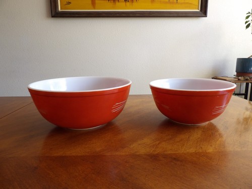 Set of 4 Pyrex Autumn Harvest Wheat Mixing Nesting Bowl 401 402 403 404 Vtg - Picture 6 of 18