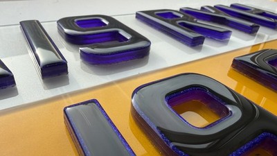 2 x 4D Trans Lila + Gel Glitzer Lila & Schwarz KENNZEICHEN SHOWPLATTEN