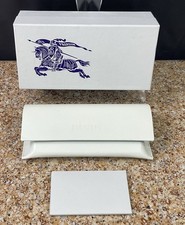 Empty Burberry Leather Eyeglass Case Embossed Logo Box Cleaning Cloth/White