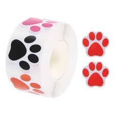 Adhesive Label Stickers Mixed Color 500Pcs Paw Prints Stickers 0.98" Stickers